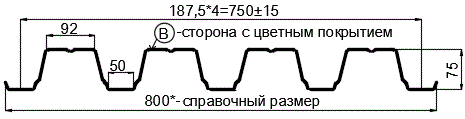 Фото: Профнастил Н75 х 750 - B (ПЭ-01-8017-1) в Щелково