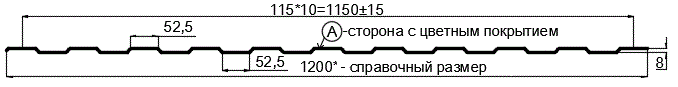 Фото: Профнастил С8 х 1150 - A (ECOSTEEL_T-12-Орех-0.45) в Щелково