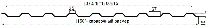 Фото: Профнастил оцинкованный МП20 х 1100 (ОЦ-01-БЦ-0.55) в Щелково