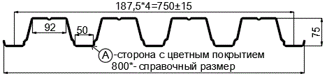 Фото: Профнастил Н75 х 750 - A (ПЭ-01-5002-0.7) в Щелково