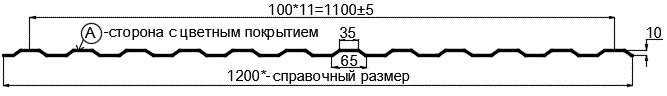 Фото: Профнастил МП10 х 1100 - A (ECOSTEEL_T-12-Золотой Орех-0.45) в Щелково