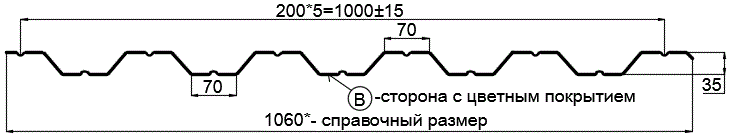 Фото: Профнастил НС35 х 1000 - B (PURETAN-20-RR29-0.5) в Щелково