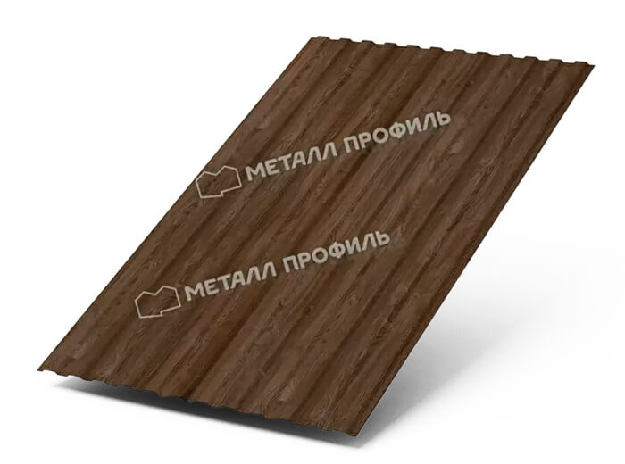 Фото: Профнастил МП10 х 1100 - B (ECOSTEEL_MA_Д-01-МореныйДуб-0.5) в Щелково