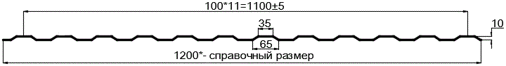 Фото: Профнастил оцинкованный МП10 х 1100 (ОЦ-01-БЦ-СТ) в Щелково