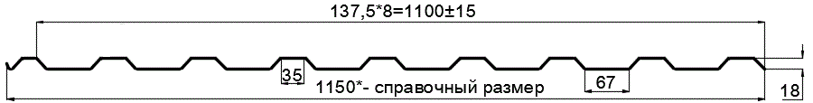 Фото: Профнастил оцинкованный МП20 х 1100 - R (ОЦ-01-БЦ-0.45) в Щелково