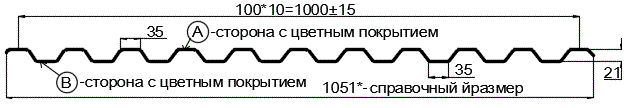 Фото: Профнастил С21 х 1000 - A (ECOSTEEL_MA_Д-12-Античный Дуб-0.45) в Щелково