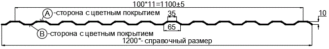 Фото: Профнастил МП10 х 1100 - A (ECOSTEEL_MA_Д-12-Античный Дуб-0.45) в Щелково