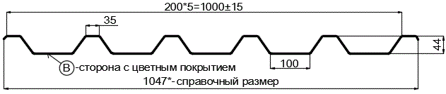 Фото: Профнастил С44 х 1000 - B (PURMAN-20-Tourmalin-0.5) в Щелково