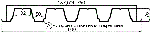 Фото: Профнастил Н75 х 750 - A (ПЭ-01-1015-0.7) в Щелково