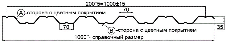 Фото: Профнастил НС35 х 1000 - A Двусторонний (VikingMP_Д-01-8017-0.45) в Щелково